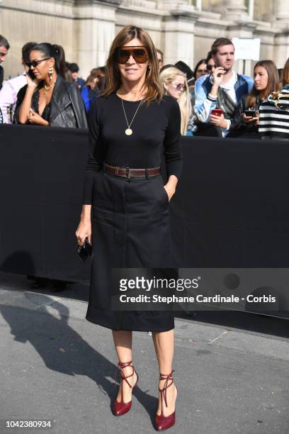 Carine Roitfeld attends the Balmain show as part of the Paris Fashion Week Womenswear Spring/Summer 2019 on September 28, 2018 in Paris, France.