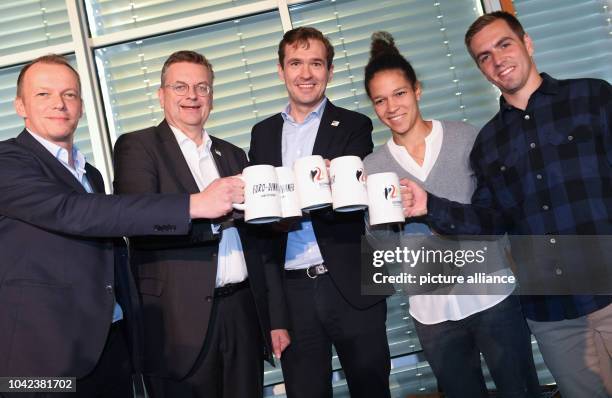 September 2018, Hessen, Frankfurt_Main: Markus Stenger , DFB Head of Application, Reinhard Grindel, President of the German Football Association ,...