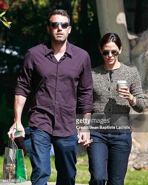 Ben Affleck and Jennifer Garner are seen in Brentwood on September 17, 2010 in Los Angeles, California.