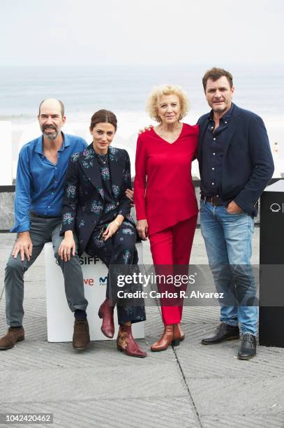 Director Jaime Rosales, actress Barbara Lennie, actress Marisa Paredes and actor Alex Brendemuhl attend the 'Petra' photocall during the 66th San...