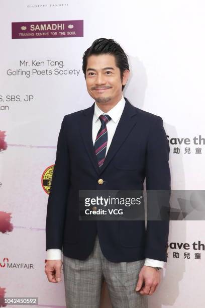 Actor Aaron Kwok Fu-shing attends 'Save the Children' Annual Gala Dinner on September 22, 2018 in Hong Kong, China.