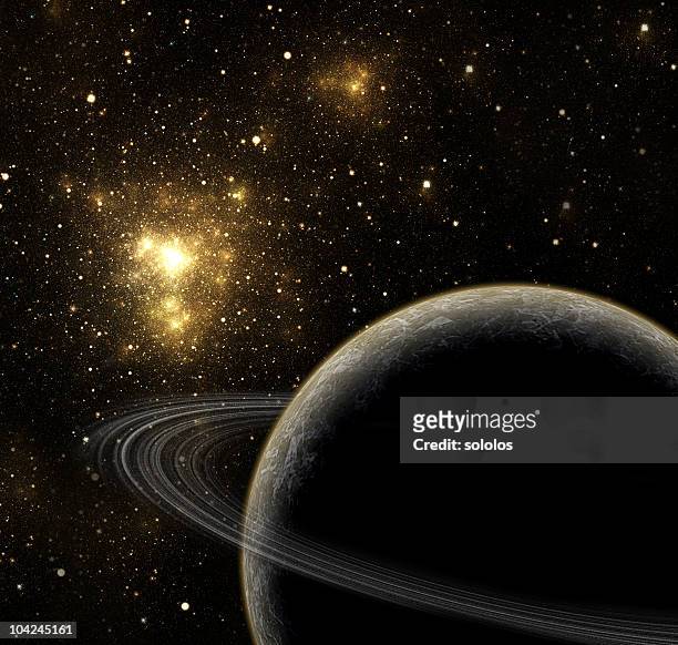 planeten, sternen und gold-nebel - nebula gold stock-fotos und bilder