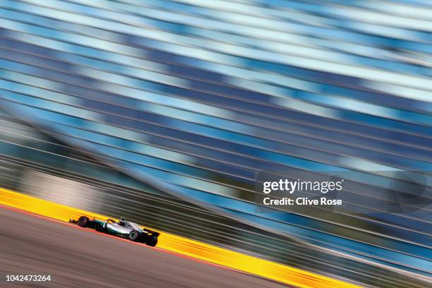 Valtteri Bottas driving the Mercedes AMG Petronas F1 Team Mercedes WO9 on track during practice for the Formula One Grand Prix of Russia at Sochi...