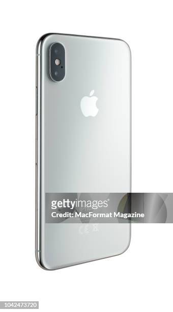 Rear view of an Apple iPhone X smartphone, taken on November 6, 2017.