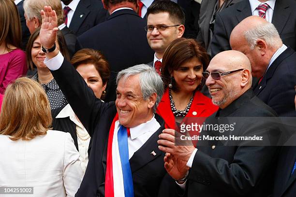 Chile's President Sebastian Pinera and Paraguay's President Fernando Lugo during the celebrations of Chile's 200th Anniversary of Independence on...
