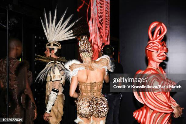 Rehersals at the Folies Bergere Theatre for The Fashion Freak Show created by fashion designer Jean-Paul Gaultier photographed for Paris Match on...