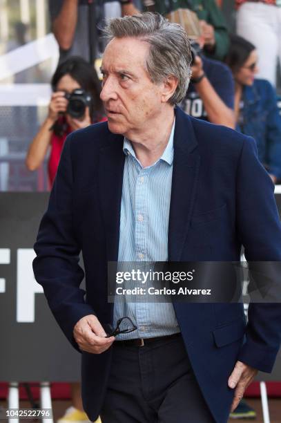 Inaki Gabilondo is seen arriving at Maria cristina Hotel during 66th San Sebastian Film Festival on September 28, 2018 in San Sebastian, Spain.