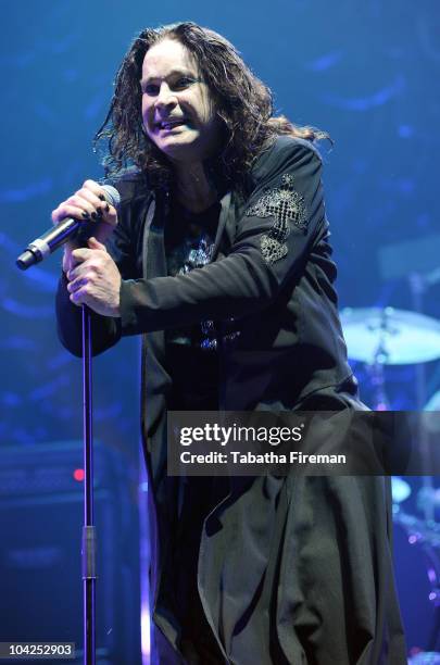 Ozzy Osbourne performs on stage during Ozzfest at O2 Arena on September 18, 2010 in London, England.