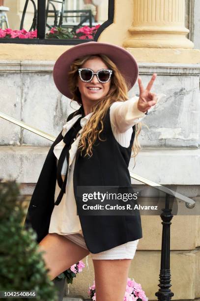 Singer Paulina Rubio is seen arriving at Maria cristina Hotel during 66th San Sebastian Film Festival on September 28, 2018 in San Sebastian, Spain.