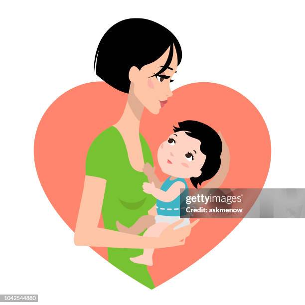 mother and her baby - single mother stock illustrations