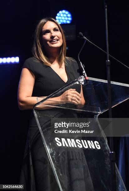 Mariska Hargitay speaks onstage at the Samsung Charity Gala 2018 at The Manhattan Center on September 27, 2018 in New York City.