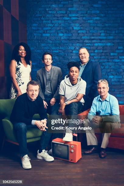 Showrunners Courtney Kemp Agboh, Peter Morgan, Dan Futterman, Lena Waithe, Bruce Miller and David Shore are photographed for The Hollywood Reporter...
