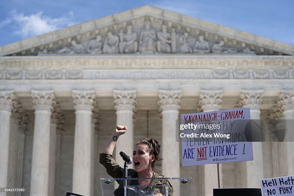 Protesters Demonstrate Against President Trump's Supreme Court Nominee Brett Kavanaugh At The Supreme Court