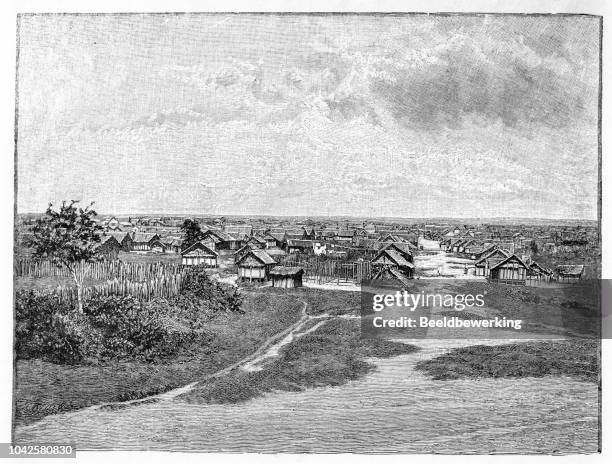 stockillustraties, clipart, cartoons en iconen met toamasina huisvesting district illustratie 1895 'de aarde en haar volk' - sand dune