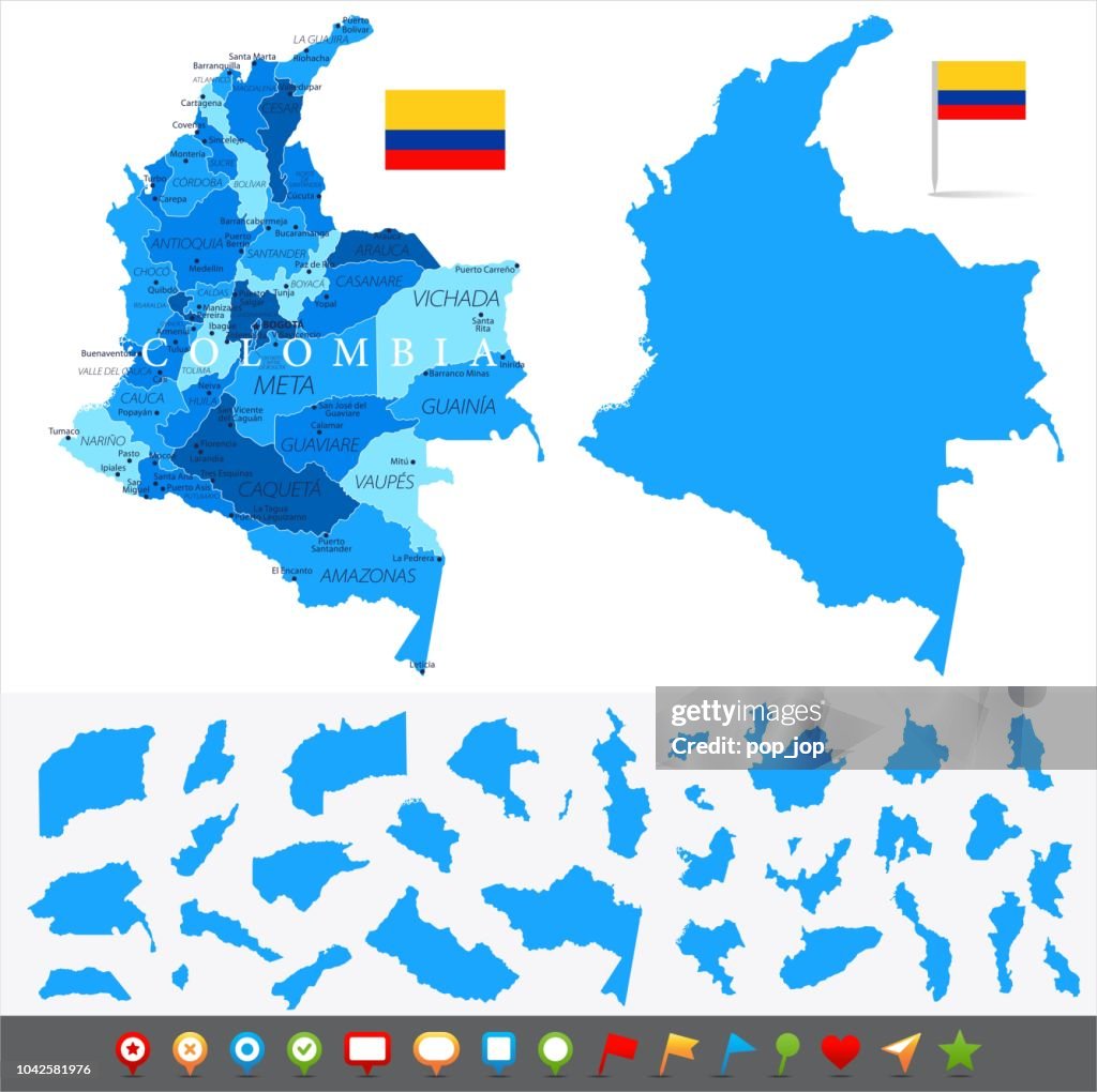 Map of Colombia - Infographic Vector