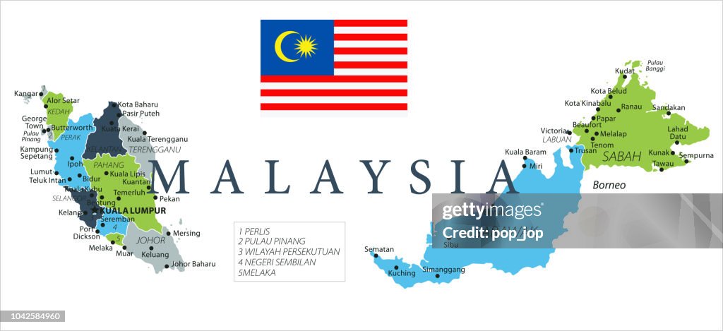 Map of Malaysia - Vector