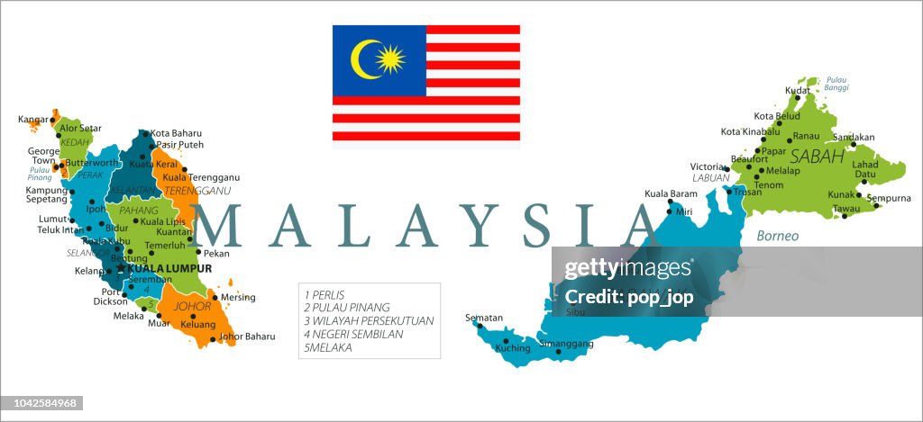 Map of Malaysia - Vector