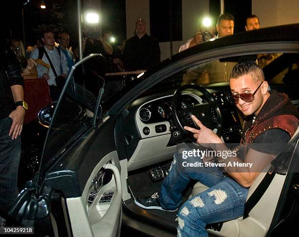 Personality Mike "The Situation" Sorrentino attends the unveiling of the new "Unique Situation" Bentley at Glo Nightclub on September 18, 2010 in...