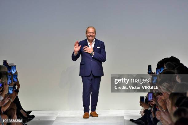 Fashion designer Ermanno Scervino walks the runway at the Ermanno Scervino Ready to Wear fashion show during Milan Fashion Week Spring/Summer 2019 on...