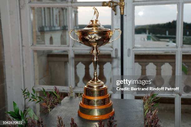 Illustration view of the Ryder cup during the Ryder Cup Dinner at Chateau de Versailles on September 28, 2018 in Versailles, France.