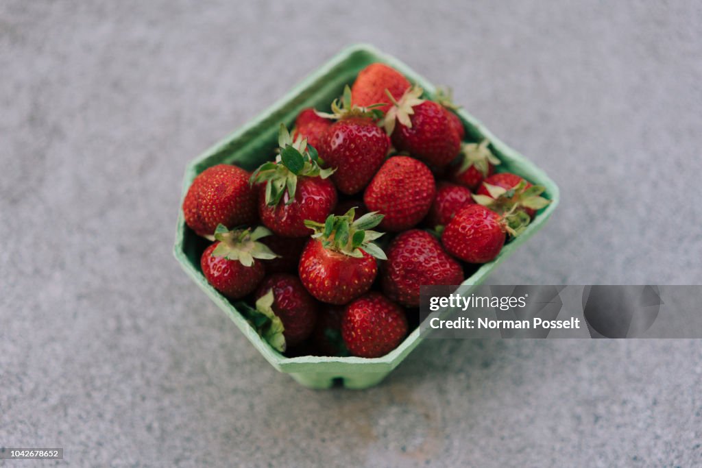 Fresh, ripe red strawberries