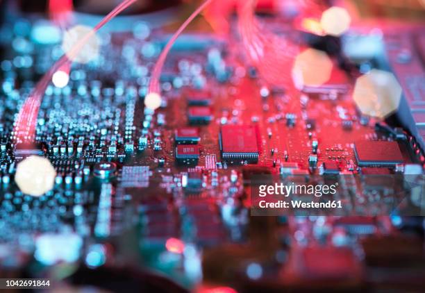 inside a laptop computer, mother board and electronic components - mother board stock pictures, royalty-free photos & images