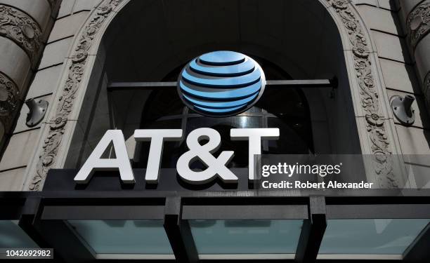 The entrance to an AT&T store in San Francisco, California.