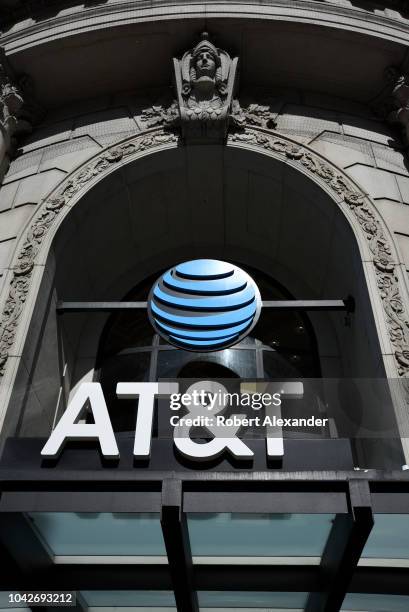 The entrance to an AT&T store in San Francisco, California.