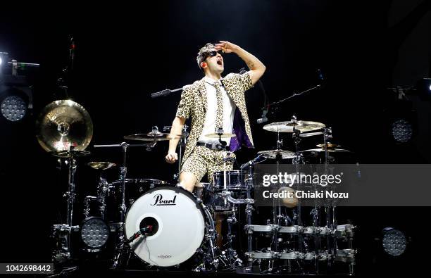 Arejay Hale of Halestorm performs at Brixton Academy on September 28, 2018 in London, England.