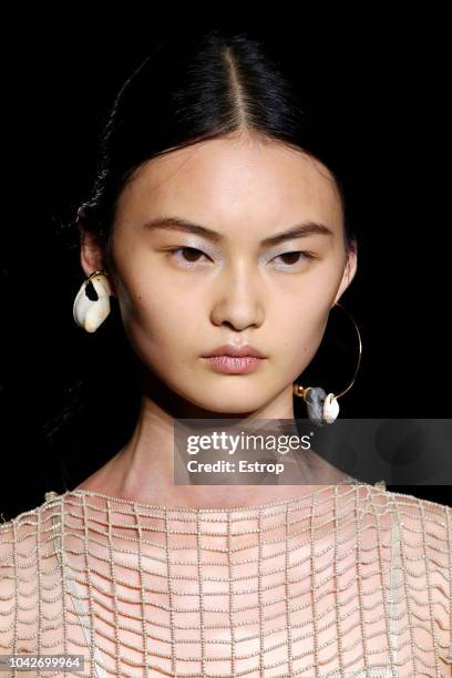 Jewelry detail at the Missoni show during Milan Fashion Week Spring/Summer 2019 on September 22, 2018 in Milan, Italy.