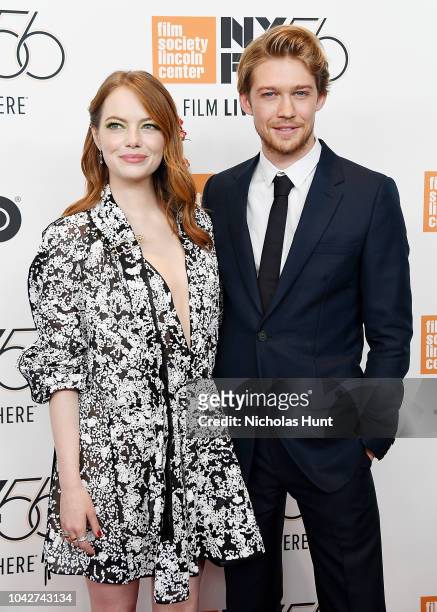 Emma Stone and Joe Alwyn attend the 56th New York Film Festival - Opening Night Premiere Of "The Favourite" at Alice Tully Hall, Lincoln Center on...