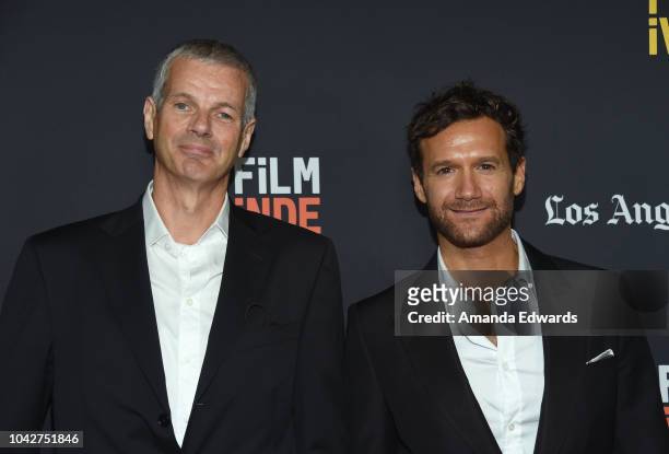 Peter Aitken and David Raymond attend the Closing Night Screening of "Nomis" during the 2018 LA Film Festival at ArcLight Cinerama Dome on September...