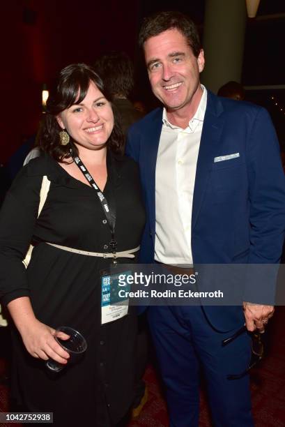 Kate Walker D'Angelo and President of Film Independent Josh Welsh attend the Closing Night Reception during the 2018 LA Film Festival at ArcLight...