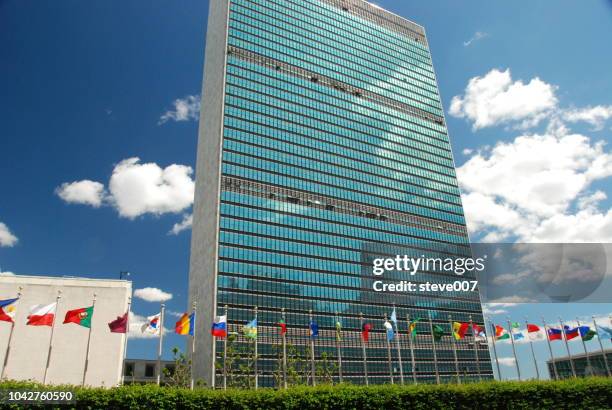 picture of united nations flags.  photo taken friday may 23, 2008. - united nations flag stock pictures, royalty-free photos & images