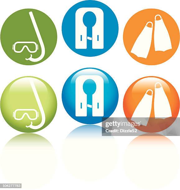 snorkeling icons - life jacket stock illustrations