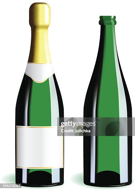 champagne - champagne bottle isolated stock illustrations