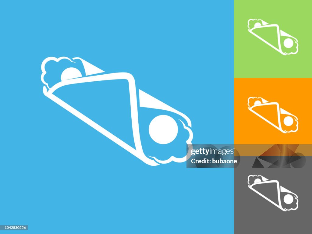 Cannoli Flat Icon on Blue Background