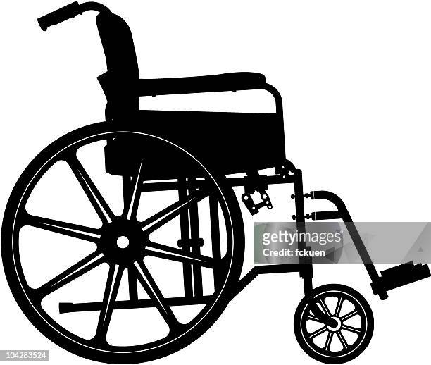 stockillustraties, clipart, cartoons en iconen met wheelchair side view - rolstoel