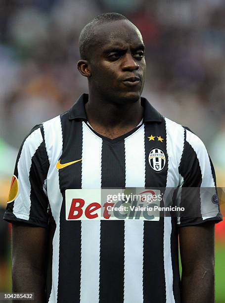 Mohamed Lamine Sissoko of Juventus FC looks on prior to the UEFA Europa League group A match Juventus FC and KKS Lech Poznan at Olimpico Stadium on...