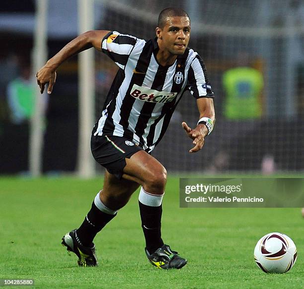 Felipe Melo of Juventus FC in action during the UEFA Europa League group A match Juventus FC and KKS Lech Poznan at Olimpico Stadium on September 16,...