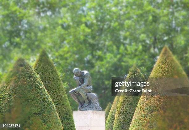 bronze statue on display - sculpture garden stock pictures, royalty-free photos & images