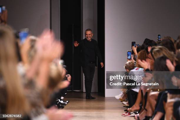 Designer Elie Saab walks the runway during the Elie Saab show as part of the Paris Fashion Week Womenswear Spring/Summer 2019 on September 29, 2018...