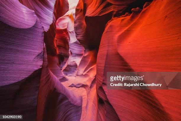 in the narrow trenches in antelope canyon, arizona, united states - lower antelope stock pictures, royalty-free photos & images