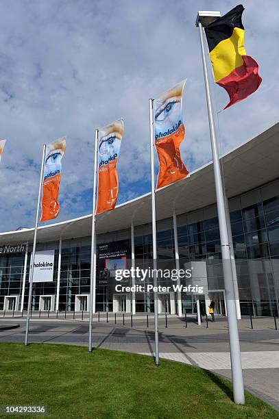 Photokina exhibition halls are pictured during the press preview of the Photokina 2010 trade fair on September 20, 2010 in Cologne, Germany. The...