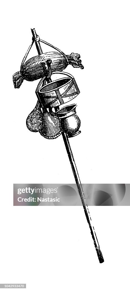 Roman soldiers stuff carrying pole