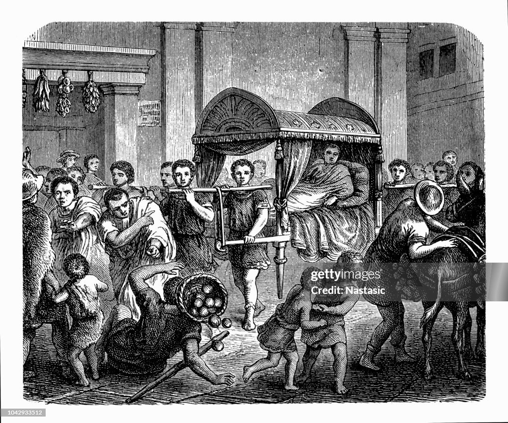 Upper Classmen Rome Roman Upper Class On The Street Accompanied By Fine Clients High-Res ...