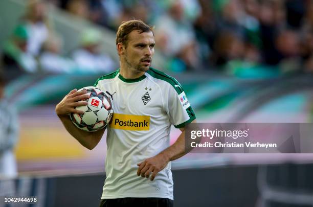 Tony Jantschke of Borussia Moenchengladbach during the Bundesliga match between VfL Wolfsburg and Borussia Moenchengladbach at Volkswagen Arena on...