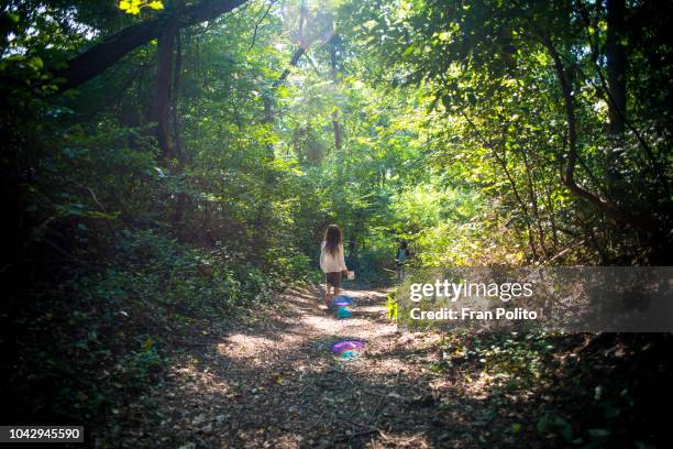 children in the forest. - barefoot walk stock pictures, royalty-free photos & images