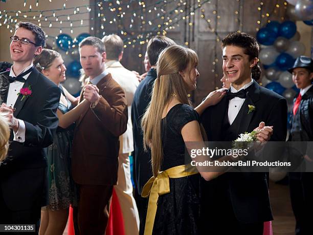 usa, utah, cedar hills, teenage couples (14-17) dancing at high school prom - prom stock pictures, royalty-free photos & images