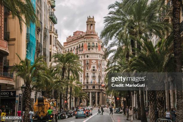street in valencia, spain - valencia spain stock pictures, royalty-free photos & images